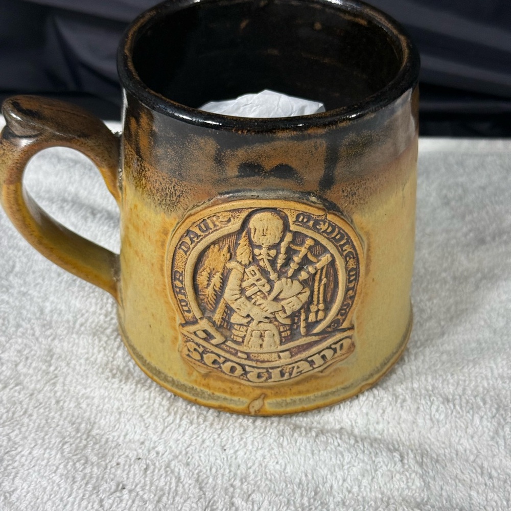 Stonebridge Pottery Halfpint tankard Scotland Bagpipe Mug Coffee/Tea Sz 14 Oz